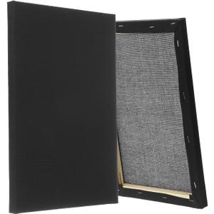 PATIKIL Black Stretched Canvas, 2 Pcs 24" x 35" Large Canvas for Painting Primed Cotton Blank Canvas for Acrylics Oil Watercolor Paints