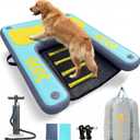 Dog Ramp for Pool & Lake, Inflatable Water Platform 60'' x 40'' Floating Dock for Pets Up to 240 lbs, Non-Slip EVA Surface with Ladder, Boat & Dock Access for Swimming and Outdoor Use