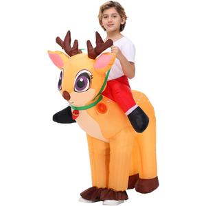 Christmas Inflatable Costume for Kids Blow up Funny Riding on Costume for Children Boy Girl Party Cosplay Outfit