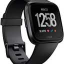 Fitbit Versa Smart Watch, Black/Black Aluminium, One Size (S & L Bands Included)