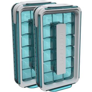 ICEBREAKER POP 2.0 2024: Make And Serve Ice Without Ever Touching The Ice | The Sanitary Silicone Ice Cube Tray for Freezer | Patented Ice Trays for Freezer | This Ice Cube Maker Makes 18 Cubes, 2-pack