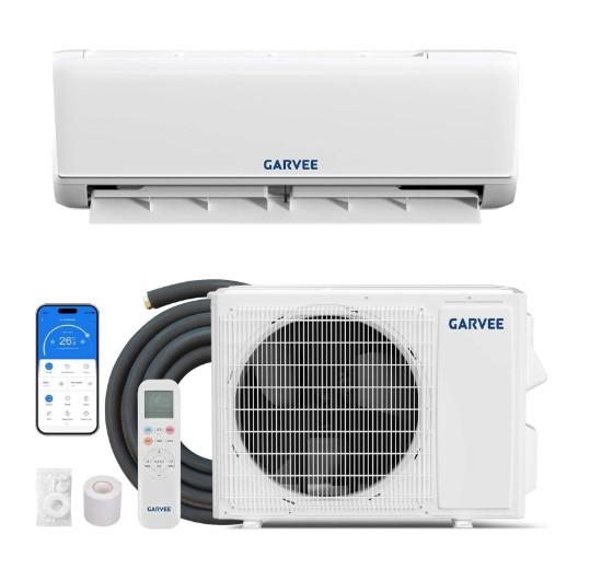 GarveeHome 12000 BTU Mini Split AC/Heating System, 18.5 SEER2 Inverter Split System Air Conditioners with WiFi, Ductless Heat Pump Wall Mount AC Unit Cool Up to 750 Sq. Ft, Installation Kits, 230V