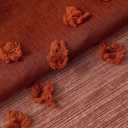 MYSKY HOME Terracotta Boho Sheer Curtains with Pom Poms 84 Inches Long Burnt Orange Rust Colored Rustic Farmhouse Bohemian Drapes for Bedroom Living Room Window, Rod Pocket, 52" Wide, 2 Panels