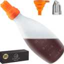 Silicone Pastry Brush, All-in-One Slicone Basting Brush with Sauce Bottle, Heat Resistant BBQ Accessories and Cooking Gadgets, BPA-Free Oil Dispenser for Cooking, Baking, Grilling (Orange) (Baste Easy Orange)