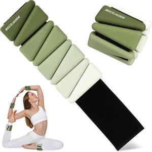 Wrist Weights for Women At Home Ankle Weights Set of 2 (1 lb/2 lbs Each) Adjustable Weighted Wristbands Arm Leg Weights for Women Men Suitable for Walking Swimming Running Pilates Yoga Gym (Green)