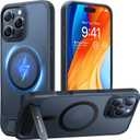 TORRAS for iPhone 16 Pro Max Case Translucent Black | Strong Magnetic & Seamless Stand, Fit for MagSafe, Military-Grade Drop Protection, Sturdy Adjustable Built-in Kickstand, Slim Matte Finish