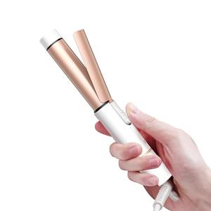 Atopskins Mini Travel Curling Iron 1 Inch - Dual Voltage (100V-240V) for Short Hair, Portable Ceramic Curling Wand with Constant 180° Heat, Fast Heating 30s (White)