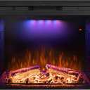 36'' Electric Fireplace Inserts, Recessed & Built in Wall Electric Fireplace Heater with Fire Crackling Sound, Adjustable Top Light & Flame Speed, Overheating Protection, 750/1500W Black