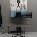 Zenna Home Metal Shower Caddy with 4-Way Adjustable Shelves, Stainless Steel