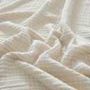 PHF 100% Cotton Muslin Blanket Queen Size 90"x90", 4-Layer Lightweight Gauze Throw, Breathable Cloud-Soft Minimalist Blanket for Bed, Couch, Camping, Oat Milk, Ideal Gift