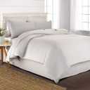 Queen Duvet Cover by Pure Bamboo, 3 Piece Set, Genuine 100% Organic Viscose Derived from Bamboo, Luxuriously Soft and Cooling, 2 Pillowcases (Queen, White)