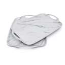 TP Serving Tray with Handles, Large Rectangle Melamine Serving Platter Set of 2, Pure White (19” x 12”)