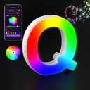 LED Marquee Letter Lights with App Control, Light Up Letters Music Sync Color Changing Night Light for Boy Girl Gift Birthday Christmas Wedding Home Bar Bedroom Decor-Q