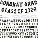 Kosiz 116 Pcs DIY Letter Custom Banner Customizable Banner Kit Graduation Letter Garland Including 111 Letters Numbers 3 Rope 2 Threading Device for Graduation Class of 2026 Party Classroom Decor (Black and Gold)