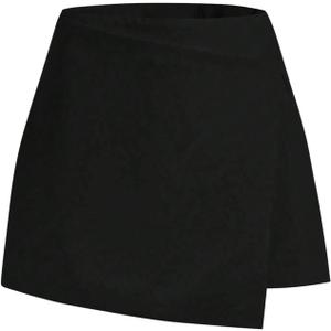 GORGLITTER Women's Plus Size Skirt Casual Dressy Wrap High Waisted Asymmetric Trendy Summer Bodycon Mini Skirt (3X-Large Plus, Black)