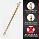 Straight Foot Dual Head Air Chuck for Tire Pressure Guage, 12" Extended Reach, 1/4" FNPT, 150 PSI, Truck, Tractor Trailer, Semi Truck, Dually, RV & Car, S-693-12