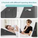 Cozymaker 10" Bed Wedge Pillow for Sleeping After Surgery, Back Support, Leg Elevation, Gerd Acid Reflux, Neck Pain, Snoring, Cooling Memory Foam Triangle Incline Wedge