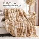 Smoofy Faux Fur Throw Blanket for Couch - Tie-dye Camel Soft Cozy Bubble Blanket, Beige Fluffy Plush Fuzzy Throw for Sofa & Bed, Thick Lightweight Warm Blanket, Luxury Aesthetic Gift for Women 50x60