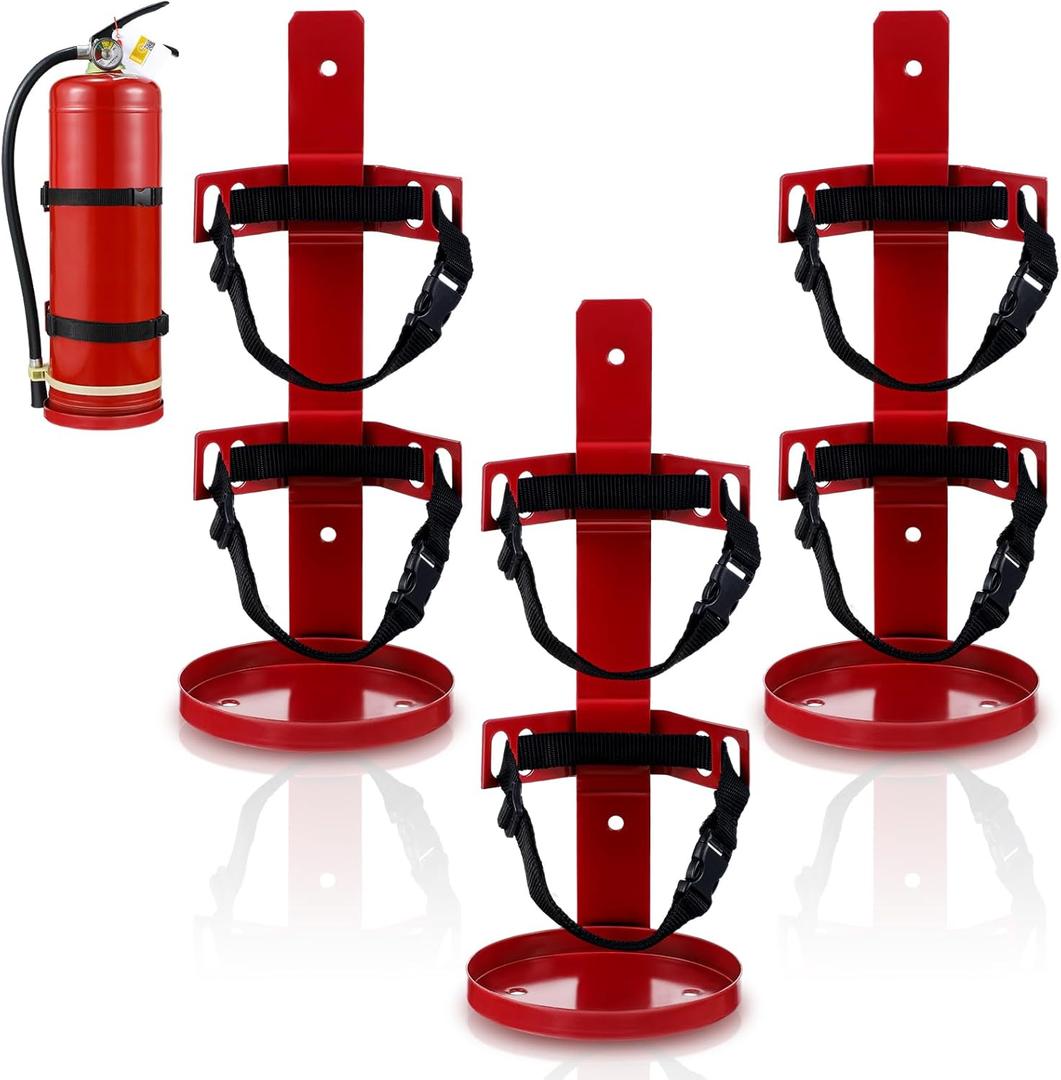 Suzile Pack of 1 Fire Extinguisher Metal Bracket Fire Extinguisher Holder Wall Mount Compatible with 5 Pound Fire Extinguishers