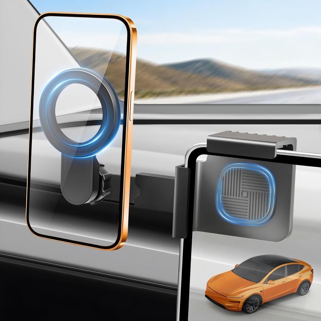 for Tesla Phone MountStrongest Magnet Power for Tesla Model Y & Model 3 Accessories Magsafe Car Mount Magnetic Phone Holder Compatible with iPhone 17 16 15 14 13 Plus Pro Max Series Black