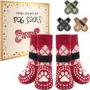 BEAUTYZOO Dog Socks for Hot/Cold Pavement to Prevent Licking Paws,Anti Slip Grippy Dog Boots&Paw Protectors for Hardwood Floors,Traction Control Shoes Booties for Puppy Small Medium  Dogs