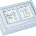 Cottage Garden Baby Boy Distressed Blue Petite Music Box/Jewelry Box Plays Brahms Lullaby