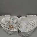 LEVERLOC Corner Shower Caddy Suction Cup, shower shelves suction cup, 2 Pack Basket Powerful Bathroom, Waterproof & Oil-proof Organizer for Kitchen, No-Drilling Removable