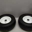 (2-Pack) 13x5.00-6 Flat Free Lawn Mower Tire and Wheel - Compatible for 13 x 5 x 6 Riding Lawn Mower Tires and Wheel With 3" Centered Hub and 3/4" & 5/8" Bearings