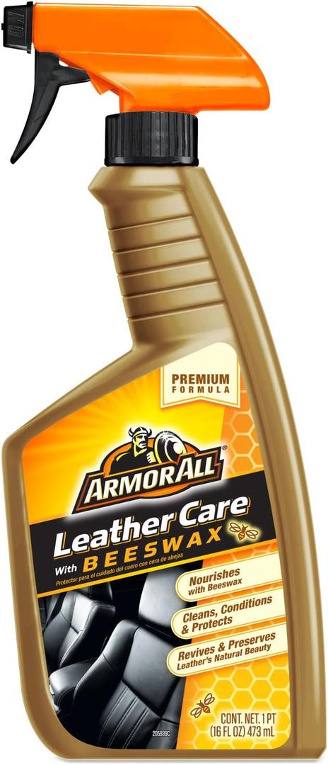 Armor All Car Leather Cleaner Spray, Beeswax Leather Care Spray for Cars, Trucks, Motorcycles, 16 Oz Each Armor All Car Leather Cleaner Spray, Beeswax Leather Care Spray for Cars, Trucks, Motorcycles, 16 Oz Each