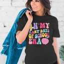 Last Day of School Teacher Shirt: Women Teacher Life Shirts Summer Happy Graduation Gifts Tee Tops (S)