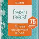 Fitness Equipment Wipes - Cleaning Wipes for Yoga Mats, Pilates Studios, Gyms, Peloton & Cycle Bikes, Spas - Fragrance-Free Wipes Surface Cleaning for Home, Office, Gym 75-Count