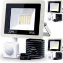 MIWAT 3Pack 20W LED Motion Sensor Flood Lights, PIR Sensor Lamp, 6000K Intelligent Daylight, Super Bright Waterproof Security Floodlight for Patio Ourdoor