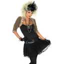 fun shack 80s Pop Star Costumes for Women, Vintage Pop Star Outfit, 80s Halloween Party Costume for Women (Small, Black)
