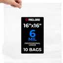 16" x 16" Large Reclosable Plastic Zip Bags, 10 Count