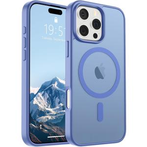 SUPFINE Magnetic for iPhone 16 Pro Case (Compatible with MagSafe) (Military Grade Drop Protection) Slim Translucent Matte Shockproof with Anti-Fingerprint Phone Case,Blue Purple