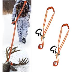 2Pack Deer Drag Harness Deer Drag Rope for Hunting Gear Deer Drag Strap for Deer Hunting Accessories with Safety Reflective Green Strap and Comfort Grip Handle