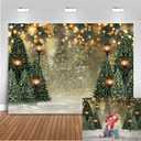 Mocsicka 10x8ft Winter Snowflake Christmas Tree Backdrop Christmas Glitter Bokeh Newborn Baby Shower Birthday Photo Backdrops Xmas Pine Tree Party Decors Photography Background