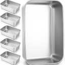 6 Pack Loaf Pans for Baking Bread, Stainless Steel Loaf Pans for Homemade Bread, Meatloaf, Bananas, Brownies, Lasagnas, Dishwasher Oven Safe (9IN x 6IN)