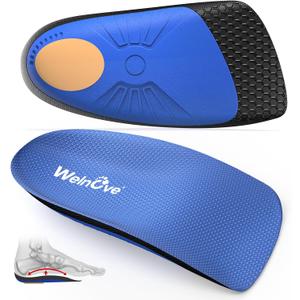 Heel Cup Plantar Fasciitis Insert - Welnove Heel Cushion Insert with Arch Support for Heel Spur,Achilles tendonitis,Heel Pain Relief, Comfort Insoles for Women's 6-9, Men's 5-8