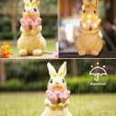 Rabbit Solar Garden Statues Outdoor Decor-Outdoor Statues for Garden,Patio, Balcony, Yard Ornament-Birthdays Gifts for Women,Mom,Grandma,Wife,Sister