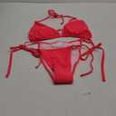 Women Two Piece Bikini Swimsuit Sexy Bathing Suits Halter Triangle Tops String Bikini Sets XL, Red