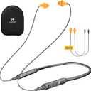 MIPEACE Bluetooth Earplug Headphones, Neckband Ear Protection Work earbuds-29db Noise Reduction Safety Headphones with Replacement Buds,19+Hour Battery for Lawn Mowing DIY (Grey)