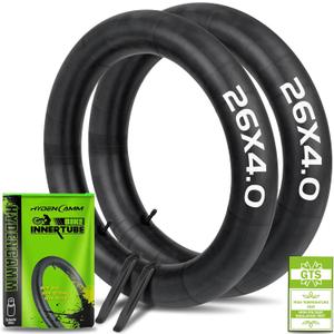 2/4 Pack 20"/26" x4.0 Fat Tire Tube, 20"/26" x3.5/4.0 E-Bike Bicycle Fat Tire Tubes AV 32mm Schrader Valve with 2 Tire Levers, 20"/26" x4 Bike Tube for 20/26 Inch Ebike Electric Bicycle Road Mountain