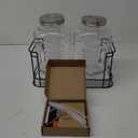 DD&HAPP Glass Drink Dispensers For Parties. 1.2 Gallon Beverage Dispenser With Stand And Stainless Steel Spigot .Lemonade Dispenser With Ice Cylinder.Mason Jars,Laundry Detergent Dispenser.
