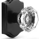 Orger Crystal Interior Half-Dummy Door Knob for Cloakroom/French Door, Individual Non-Turning Decorative Inactive Knob for Single Side, 1 Pack Black Vintage Dummy Door Knob
