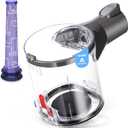 V6 Dust Bin Compatible with Dyson V6 DC58 DC59 DC62 DC74 Vacuum Cleaner Canister, V6 Dust Bin Canister Replacement Part No.965660-01 Type A interface