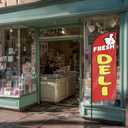 Fresh Deli Feather Flag for Business Advertising 6 FT Swooper Flag for Storefronts Retailers Shops Food Trucks Events and Fairs (Flagpole Not Included)