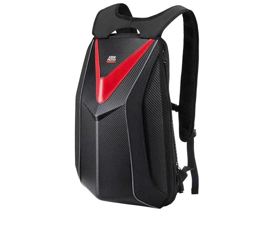 KEMIMOTO Motorcycle Backpack Hardshell Helmet Backpack Expandable Large Capacity Riding Bag Water Resistant Lightweight for Riding Work Gym