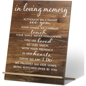 Chunful in Loving Memory Wedding Sign Acrylic Memorial Table Sign for Wedding Wooden Decor for Ceremony and Reception(Classic)