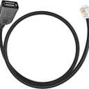 RJ11 to USB Adapter, RJ116p4c to USB Female Cable, Used for Telephone Communication, Fax Machine, Modulation and Demodulation Adapter (30cm)